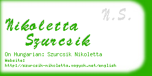 nikoletta szurcsik business card